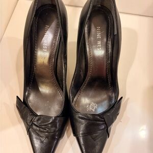 Nine West Black Leather Heels